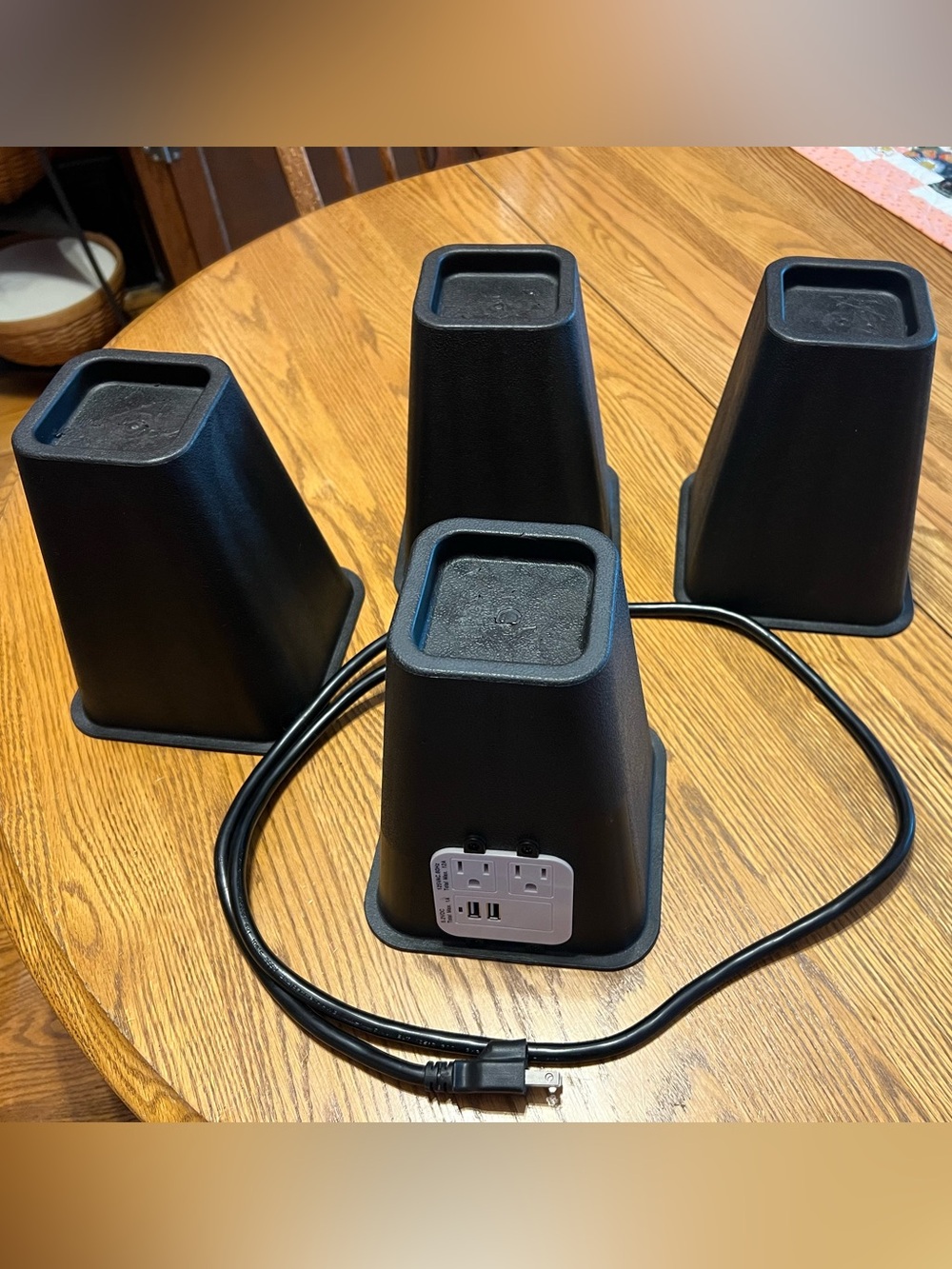 Bed Risers USB Electric Outlets Long Cord Set 4 🛏️ - Picture 10 of 11